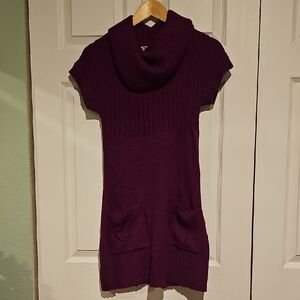 Red Paint Purple Cowl Neck Sweater Dress – Size Medium